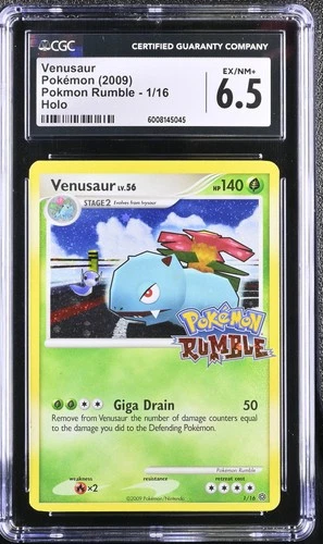 CGC 6.5 Venusaur 2009 Pokemon Rumble #1/16 Holo Pokémon