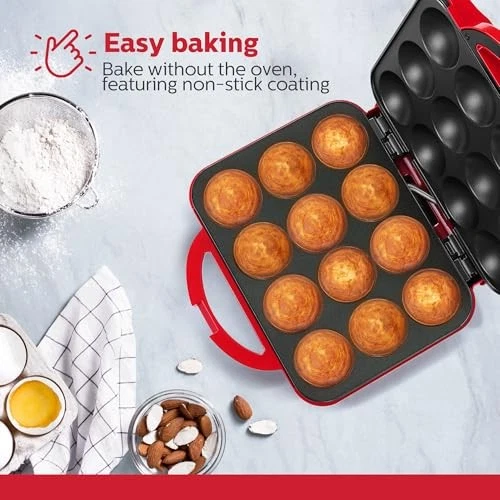Holstein предметы домашнего обихода Cupcake Maker, антипригарное покрытие, красный - делает 12 полный размер - Изображение 2 из 4