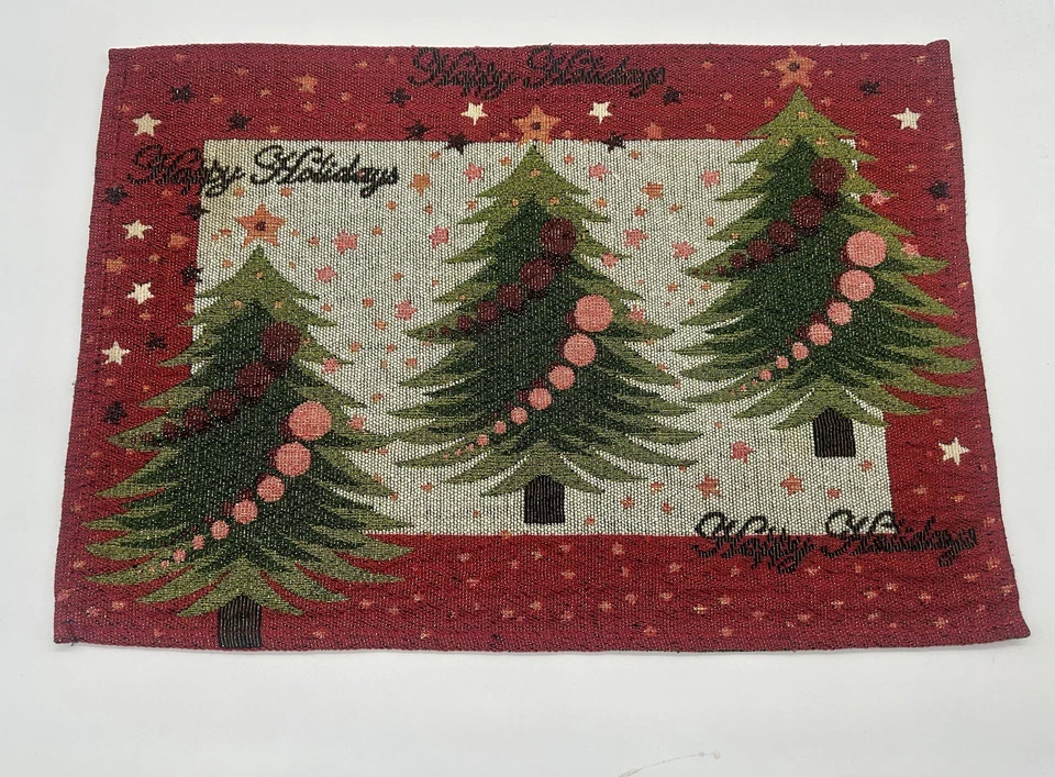 圣诞挂毯桌椅 8 件套假日树闪闪发光家庭 — 第 3/4 张图片