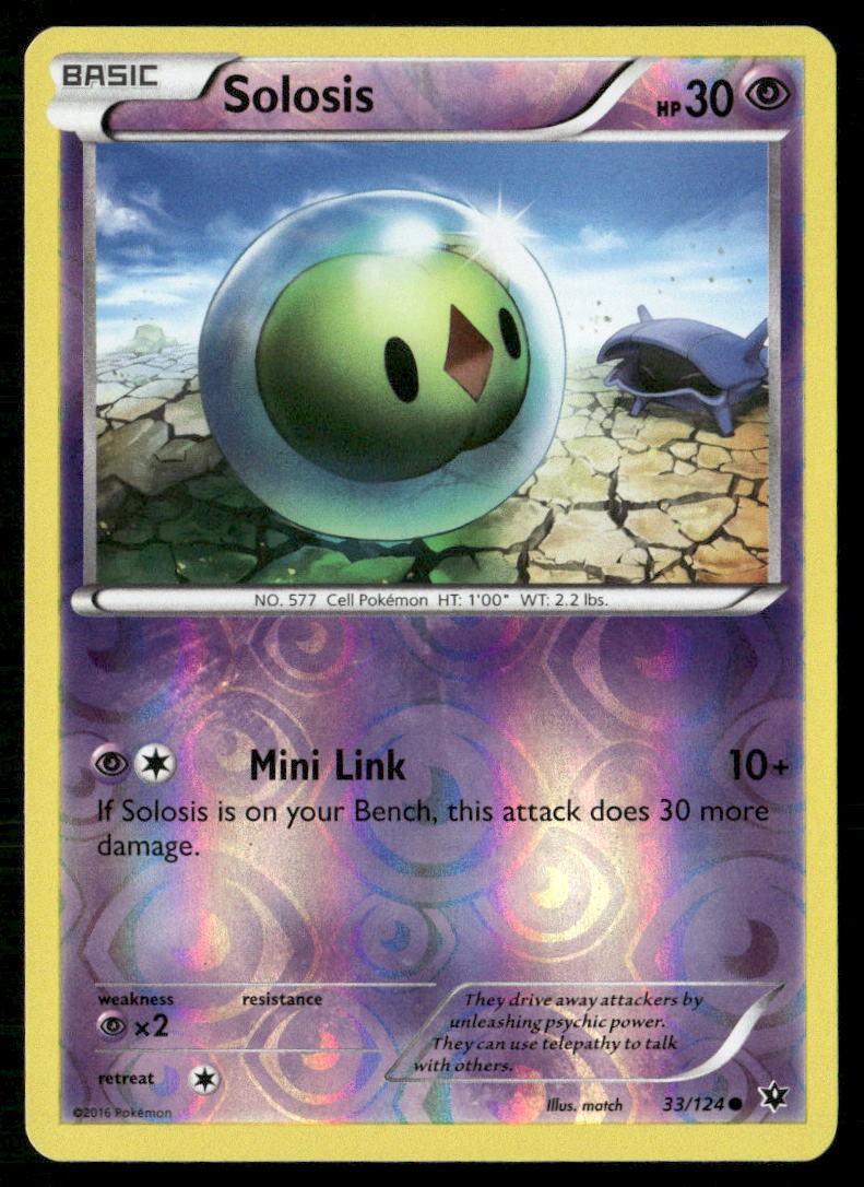Solosis 33/124 Common Fates Collide Pokemon Reverse Holo Moderately Played