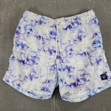 Spicy Tuna Men's Swim Trunks Palm Tree Print Elastic Waist Drawstring XL