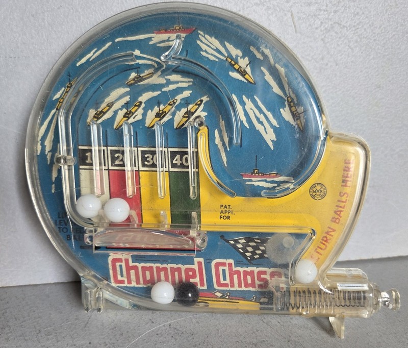 Vintage Marx Pin Ball Game Channel Chase Missing The Standard