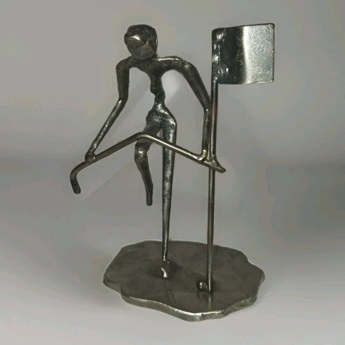 McPhail Collection Metal Golfer Sculpture Frustrated Break Golf Club Scotland 