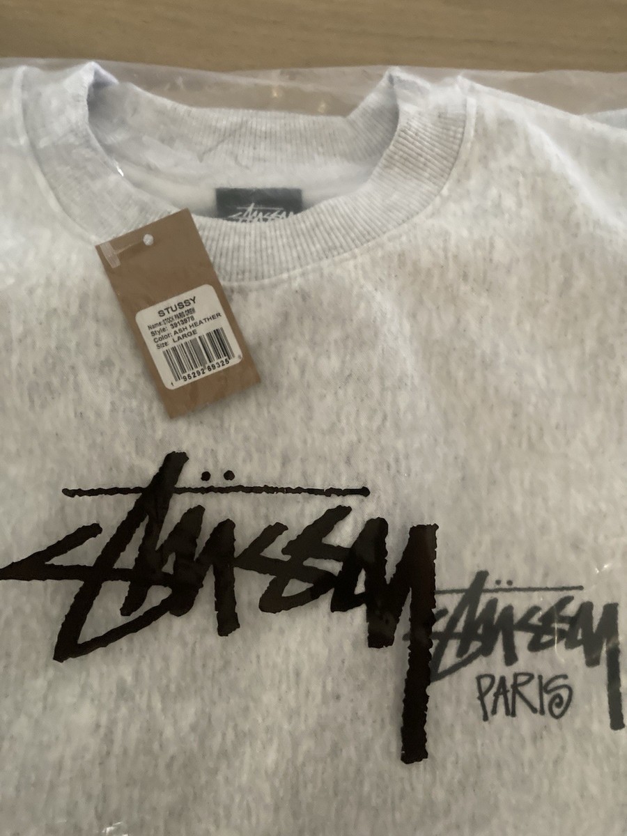 Y*A様 STUSSY PARIS グレー パーカー Stussy Paris Gray Logo Fleece Cotton Pullover Crew Neck Sweatshirt