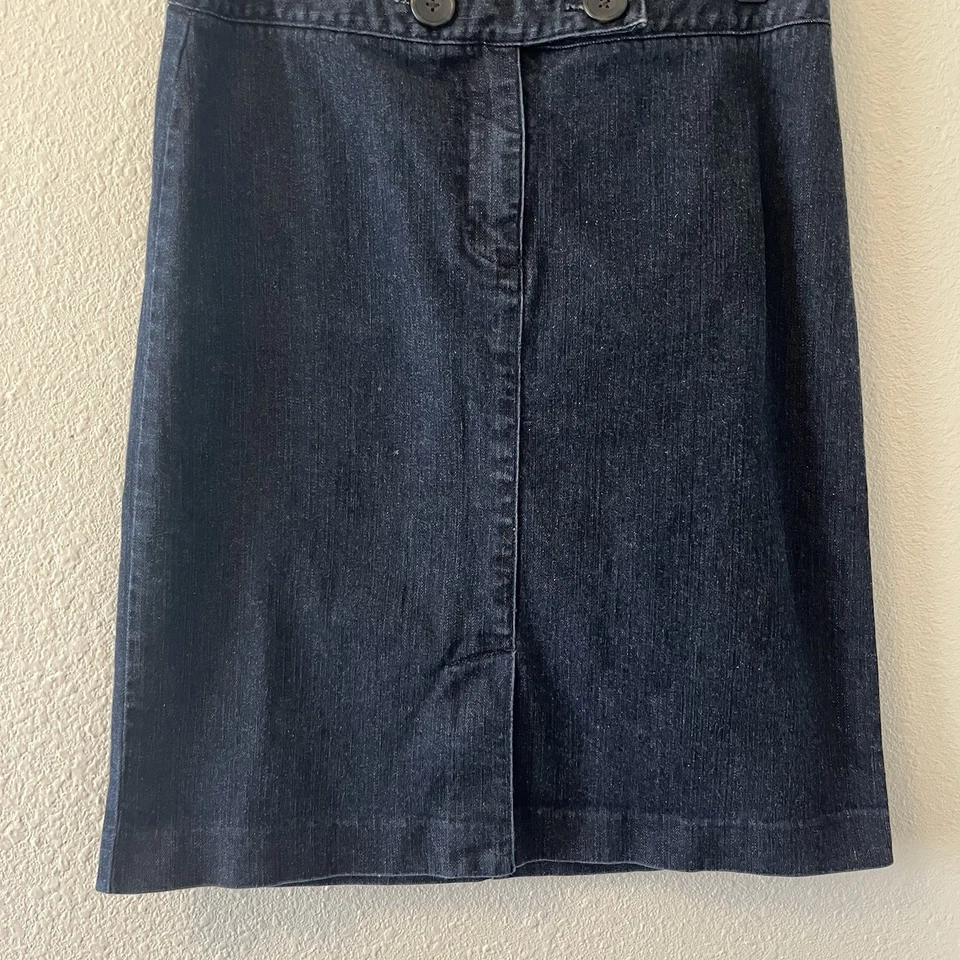 TALBOTS 女式铅笔裙 8 码牛仔弹力蓝色牛仔裤深水洗口袋 — 第 4/4 张图片