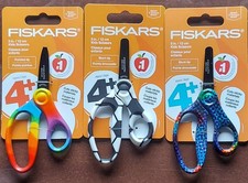3 Pair Fiskars 5" Kids Scissors Blunt-Tip Pointed-Tip, Multicolor, Age 4  F1 