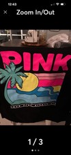 Victoria s Secret Pink Medium Fullzip Hoodie W Tropical Graphics On The Back NWT