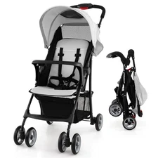 Foldable Lightweight Baby Stroller Kids Travel Pushchair 5-Point Safety System