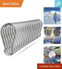 304 Stainless Steel Spring Snap Hooks - 16 Clips for Outdoor Gear & Storage
