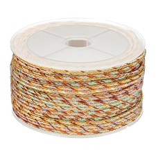 15 Yards x 2.5 mm Braided Cord, Metallic Bracelet Knotting Colored
