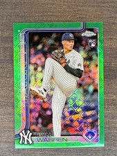 2025 Topps Chrome Logofractor 88/99 GREEN REFRACTOR 81 Will Warren RC, Yankees