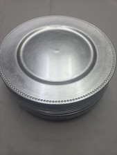 25pc 13" Round Silver Charger Plates Party Event Tableware Wedding Decor