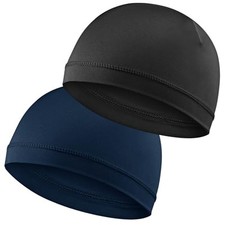 2 Pcs Men Skull Caps Beanie Multifunctional Sleep Hats 0 Black navy Blue