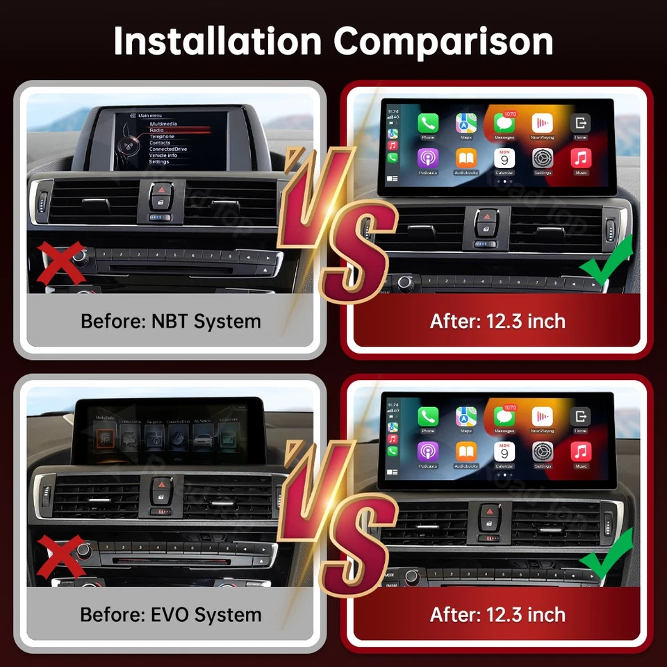 12.3" Ultra-thin CarPlay Touch screen Multimedia For BMW 2 Series F45 2012-2015 - Image 3 of 4