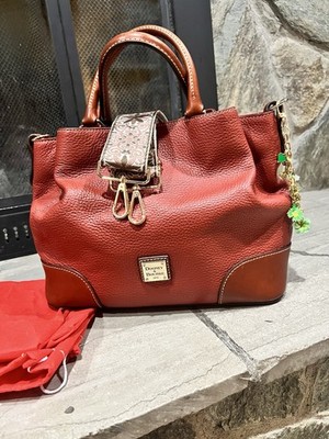 Dooney & Bourke Terracotta/Tan Pebble Grain Leather Brenna Crossbody/Satchel