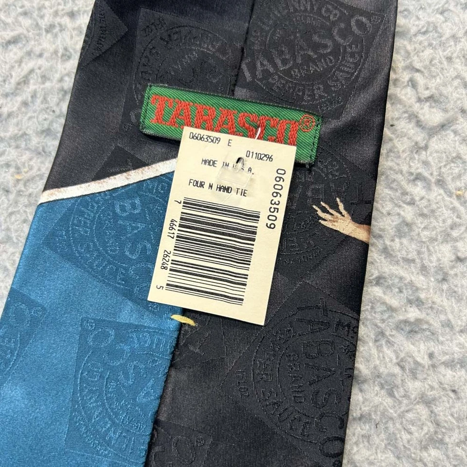 Corbata de seda con cuello Tabasco para hombre salsa de pimienta baloncesto hecha en EE. UU. NUEVA CON ETIQUETAS Foto 3 de 4