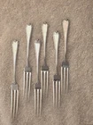 SHIRLEY by INTERNATIONAL sterling silver set 6 STRAWBERRY FORKS 4 5/8" no mono