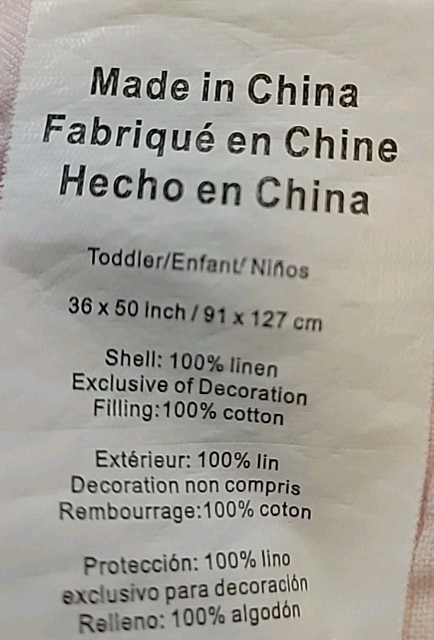 Edredón Pottery Barn Kids Belga Lino Lino Ojales Niño Pequeño Rosa Claro 36x50 Foto 4 de 4