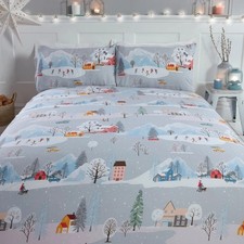 Image of Reversible Christmas Duvet Cover Set – Festive Bedding Single Double King