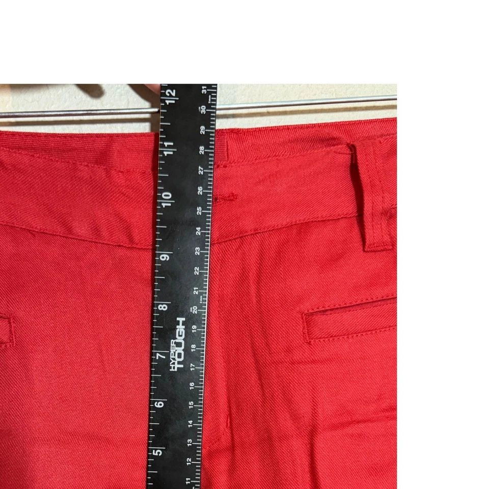Cabi Red Linen Blend Wide Leg Casual Pants Women Size 10 - Image 4 of 4