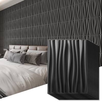 Art3d 24 Pack 3D Wall Panels for Interior Home Décor PVC Wavy Textured Accent