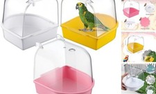 3 Pieces Clear Bird Bath for Cage Parakeet Bird Cage Accessories Bright Colors