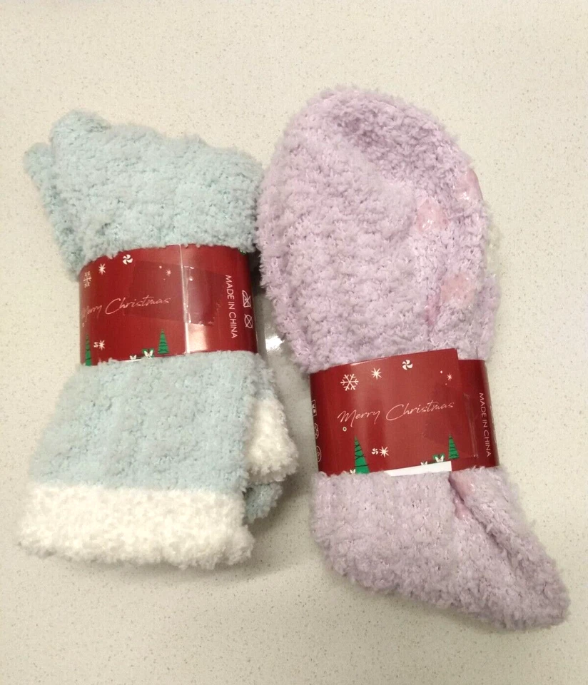 Olive Olivia Fuzzy Sweet Calcetines 2 Pares Lavanda Verde Claro DEFECTUOSOS Foto 4 de 4