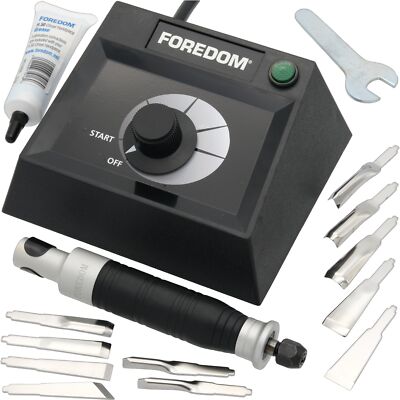 Foredom K.EMX-50 Chisel H.50C Handpiece Table Top Control+11-Chisels Woodcarving