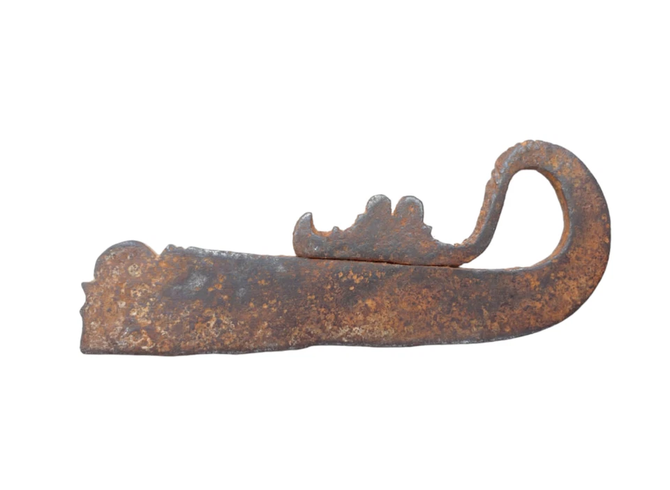 Antiguo hierro antiguo vintage de 1800 hecho a mano raro forma de dragón único atacante de incendios Foto 4 de 4