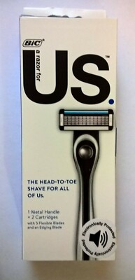 BIC US. 5-Blade Shaving Razor Kit for Men and Women, 2 Cartridges New