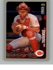 1996 Collector's Choice Eddie Taubensee 111   Cincinnati Reds Silver Signature