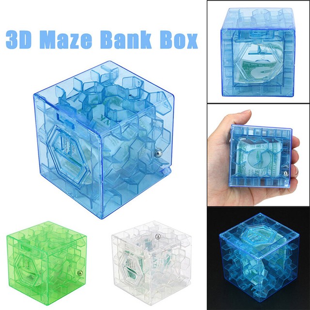 3D Cube puzzle money maze bank saving coin collection case box fun brain game OL JB10588 3D Cube puzzle money maze bank saving coin collection case box fun brain game OL JB10588