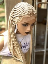 Braided Wig For Black Women, Blonde Hair, Full Lace Wig, Cornrow Braided Wig