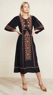 figue black embroidered dress Robe brodee 'Mivilud' noire Black / L main image 1