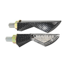 Coppia frecce moto LED omologate universali carbon-look gambo corto