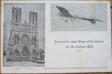 French Aviation 1910 Postcard, Antoinette Airplane Souvenir des fetes d'Aviation