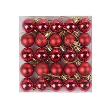 Image of Pack of 24 Miniature Shiny & Matte Christmas Tree Baubles (Various Colours)