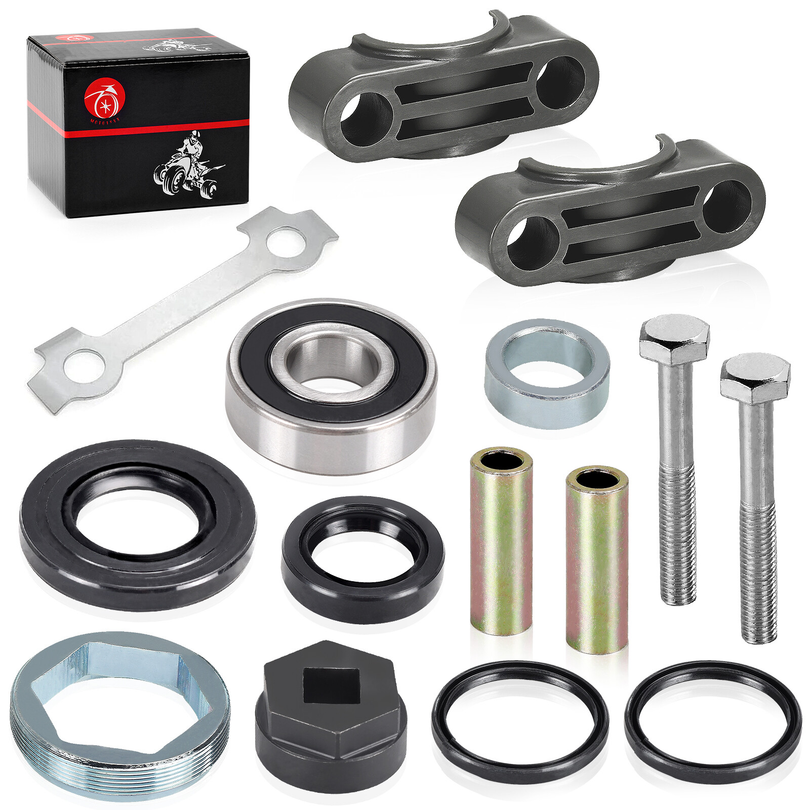 Steering Stem Bushing Bolt Bearing Seal & Holder Nut For YAMAHA Banshee