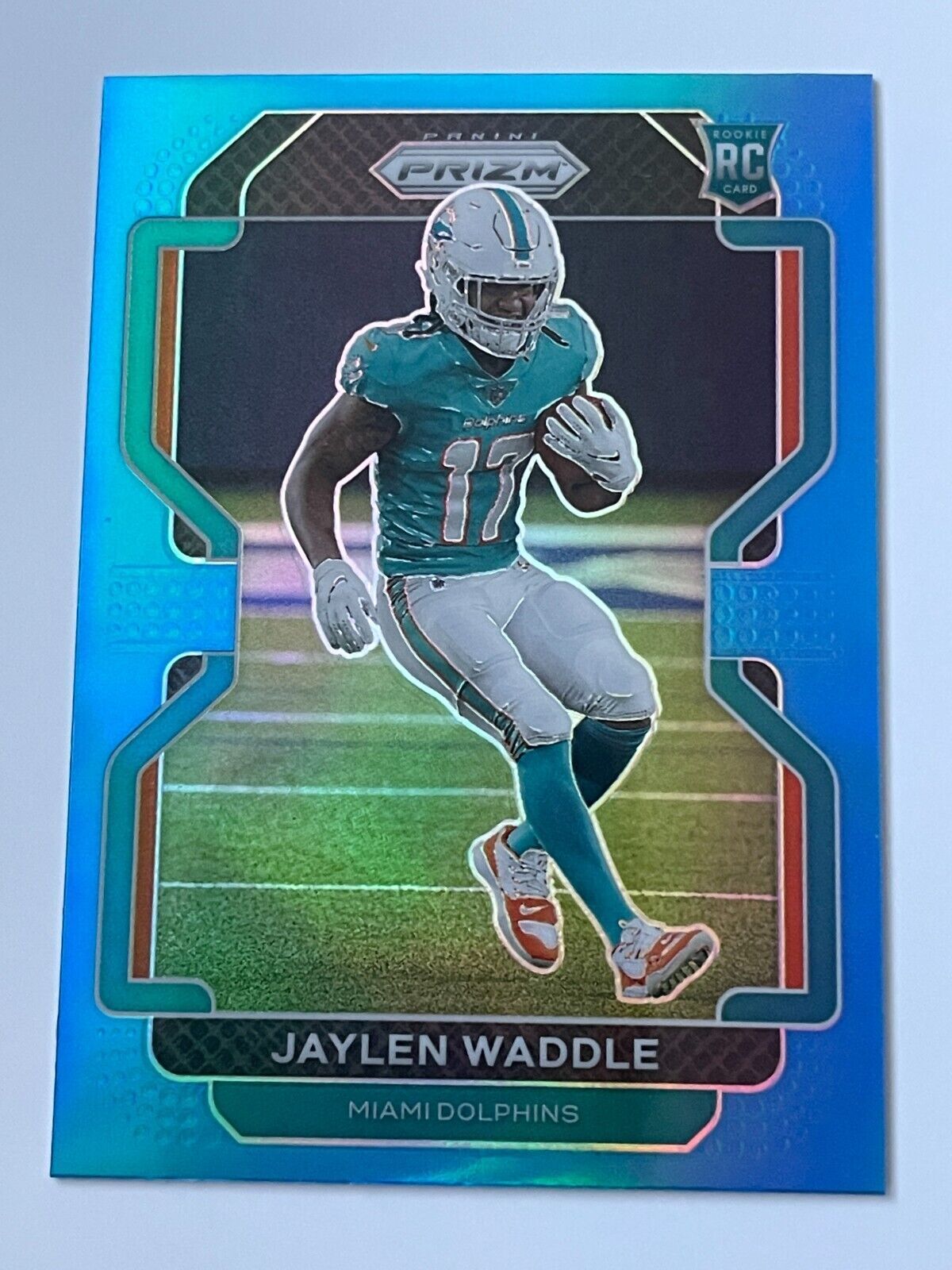 F  2021 Panini Prizm JAYLEN WADDLE RC LIGHT BLUE PRIZM Dolphins #338 COLOR MATCH