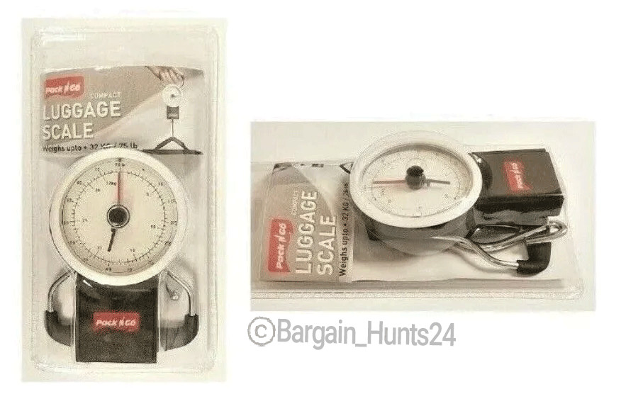 Compact Portable Luggage Scale Measure 75LB Hanging Weight Suitcase (Pack of 1)