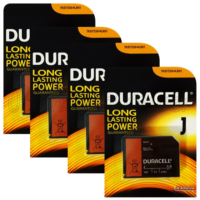 4 x Duracell Alkaline J 6V batteries 4LR61 7K67 539 KJ 1412AP Camera | eBay