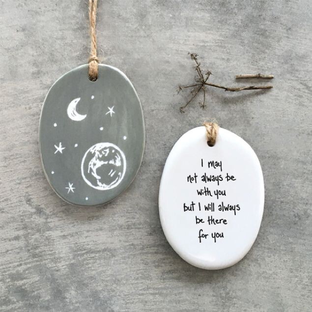 East of India ceramic 'Be with you Always' hanging Dec Friends & Family 7x5.5cm
