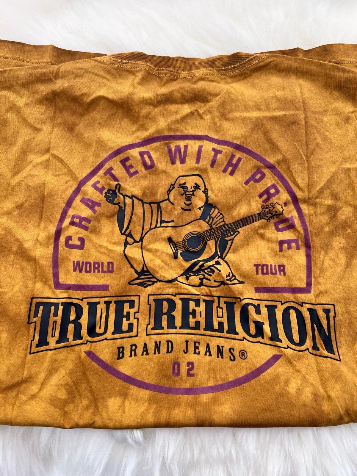 NWT True Religion Men's Gold Coast MARBLE SS HS Graphic CREW NECK T Size XXL