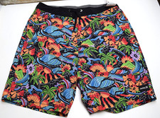 New HURLEY sz 30 Phantom Weekender black floral board shorts swim trunks