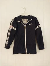 Equine Couture Jacket Women XS Full Zip Equestrian Windbreaker Black White