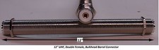 UHF Double SO-239 Female Bulkhead Barrel Connector 12" Long For PL-259