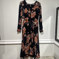 Free People Miranda Long Sleeve Button Front Dress Size 2 Floral Read Descript