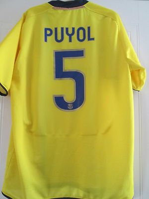FC Barcelona Puyol 5番 シャツ Barcelona Puyol 5 2008-2009 Away Football Shirt Size Extra Large