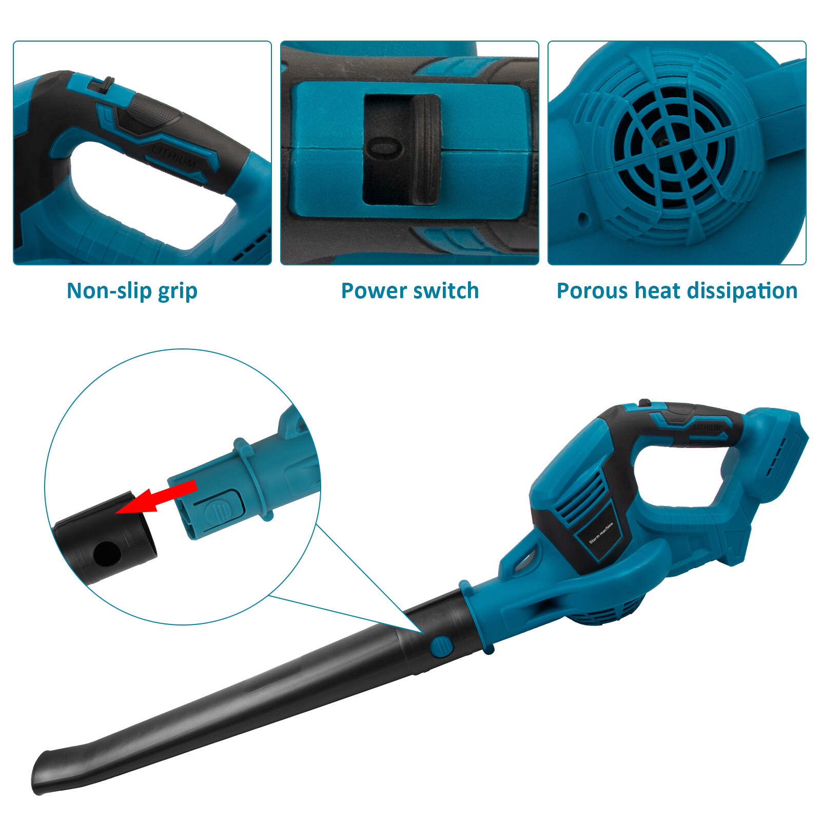 AkkuGebläse Laubbläser Laubgebläse Handbläser Für 18V Makita Mit 2x