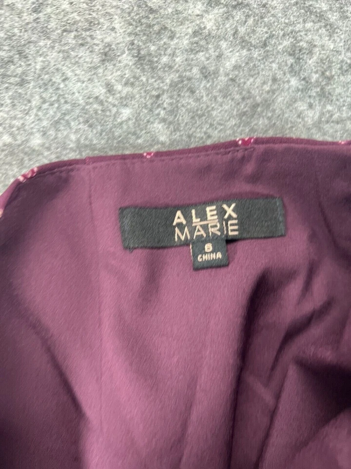 Alex Marie Pencil Skirt Womens Size 6 Red Pencil Skirt Dark Wine Paisley Lined - Image 4 of 4